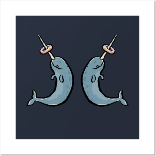 narwhals and donuts Posters and Art